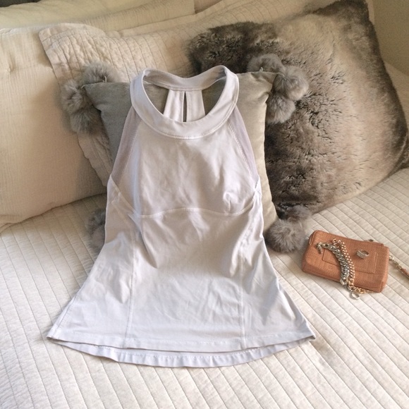 lululemon athletica Tops - Lululemon built in bra tank top light grey 8